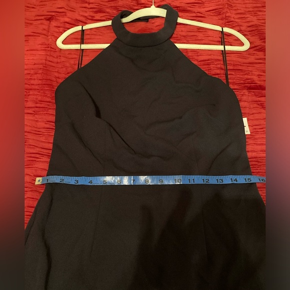 NWT New Alex & Eve Ruffled-Back Sheath Halter Dress Navy Size 10 - Picture 12 of 14